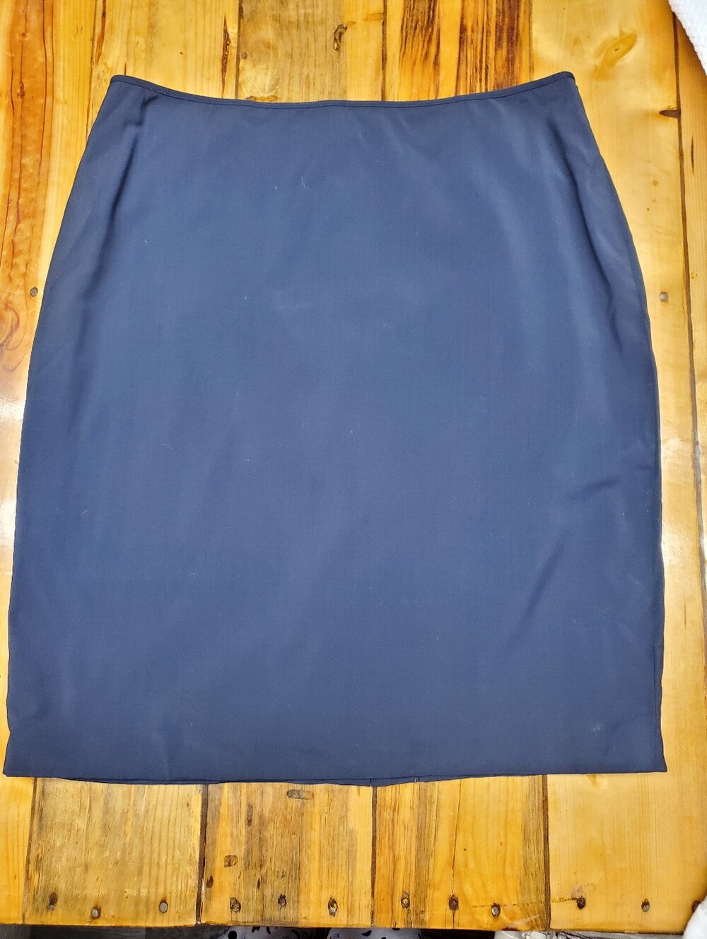 Doncaster Collection 100% Wool Pencil Skirt Size 16 Navy Blue Lined Career